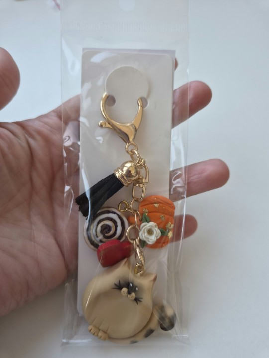 Worry stone pisica breloc