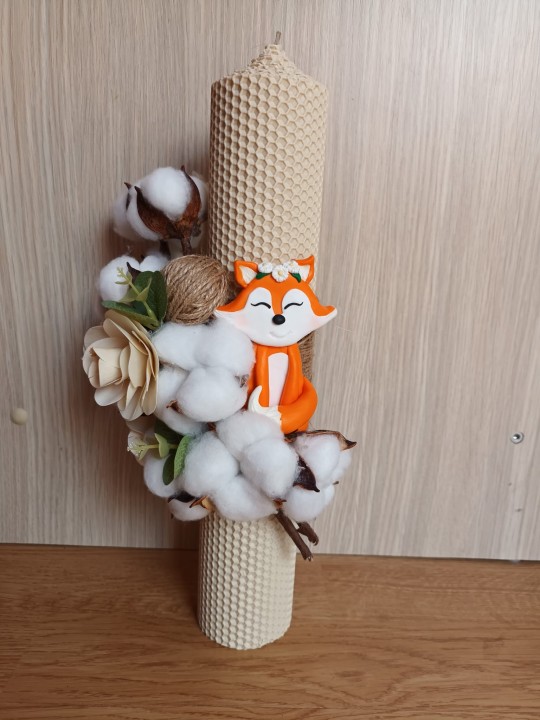 Lumanare botez cu figurina fimo